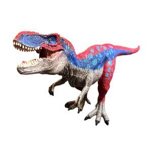 Schleich TYRANNOSAURUS REX Blue Red Gray T-Rex Dinosaur Toy Figure